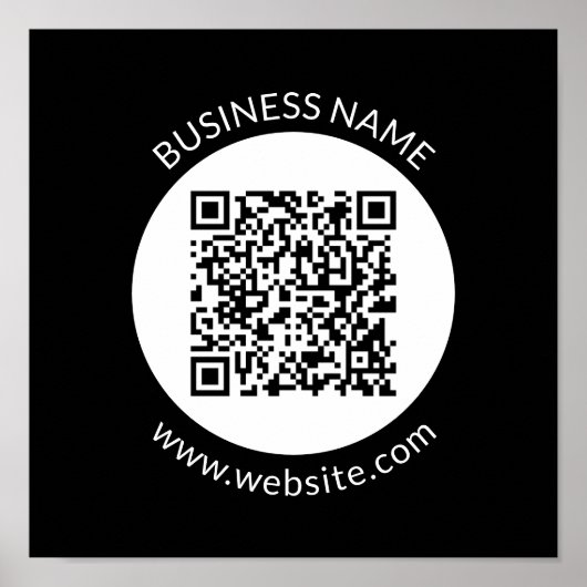 Uw geüploade QR-code | Bewerkbare tekst en kleuren Poster (Voorkant)