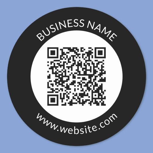 Uw geüploade QR-code | Bewerkbare tekst en kleuren Ronde Sticker