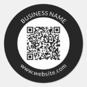 Uw geüploade QR-code | Bewerkbare tekst en kleuren Ronde Sticker (Voorkant)