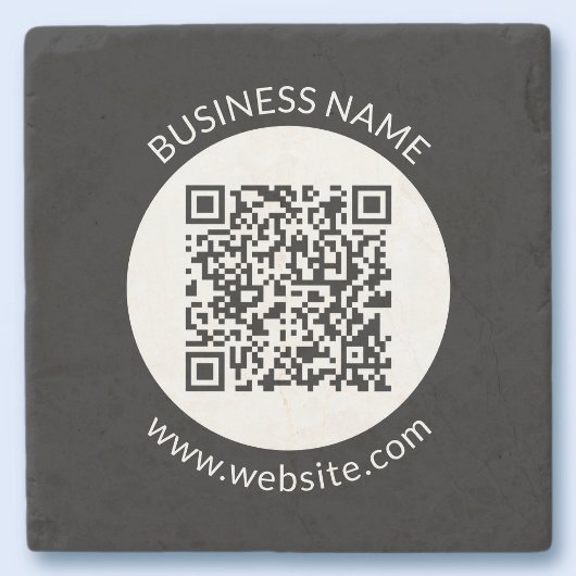 Uw geüploade QR-code | Bewerkbare tekst en kleuren Stenen Onderzetter