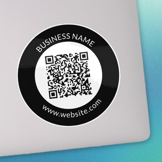 Uw geüploade QR-code | Bewerkbare tekst en kleuren Sticker