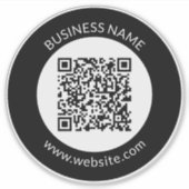 Uw geüploade QR-code | Bewerkbare tekst en kleuren Sticker (Voorkant)