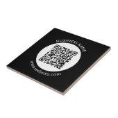 Uw geüploade QR-code | Bewerkbare tekst en kleuren Tegeltje (Zijkant)