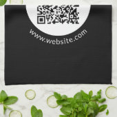 Uw geüploade QR-code | Bewerkbare tekst en kleuren Theedoek (Gevouwen)