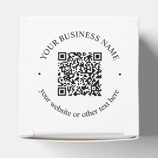 Uw geüploade QR-code plus bewerkbare circulaire te Bedankdoosjes (Bovenkant)