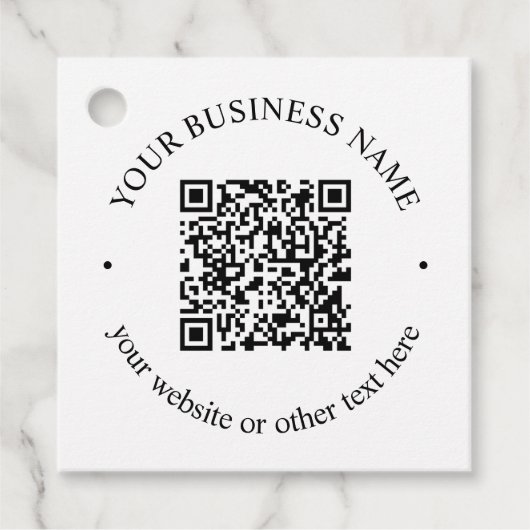 Uw geüploade QR-code plus bewerkbare circulaire te Bedankjes Labels (Voorkant)