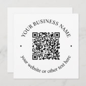 Uw geüploade QR-code plus bewerkbare circulaire te Bedankkaart (Voorkant / Achterkant)