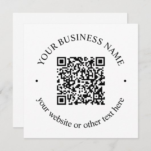 Uw geüploade QR-code plus bewerkbare circulaire te Bedankkaart (Voorkant / Achterkant)