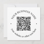 Uw geüploade QR-code plus bewerkbare circulaire te Bedankkaart (Voorkant)