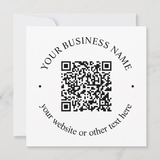 Uw geüploade QR-code plus bewerkbare circulaire te Bedankkaart (Voorkant)