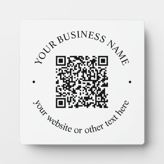 Uw geüploade QR-code plus bewerkbare circulaire te Fotoplaat (Voorkant)