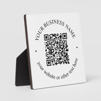 Uw geüploade QR-code plus bewerkbare circulaire te Fotoplaat