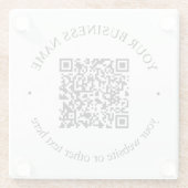 Uw geüploade QR-code plus bewerkbare circulaire te Glazen Onderzetter (Achterkant)