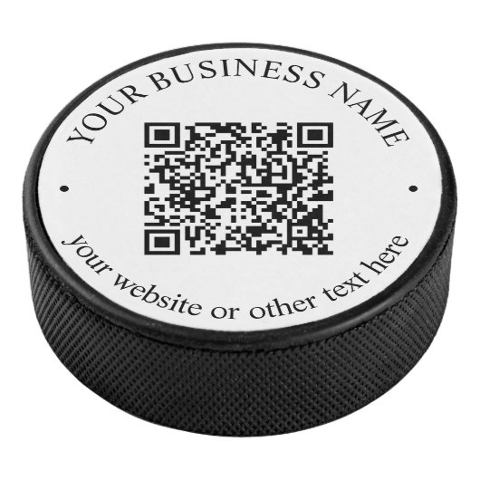 Uw geüploade QR-code plus bewerkbare circulaire te Hockey Puck (3/4)