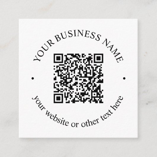 Uw geüploade QR-code plus bewerkbare circulaire te Informatiekaartje (Voorkant)