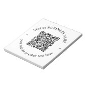 Uw geüploade QR-code plus bewerkbare circulaire te Notitieblok (Linkerzijde)