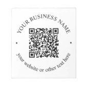 Uw geüploade QR-code plus bewerkbare circulaire te Notitieblok (Voorkant)