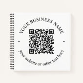 Uw geüploade QR-code plus bewerkbare circulaire te Notitieboek (Voorkant)