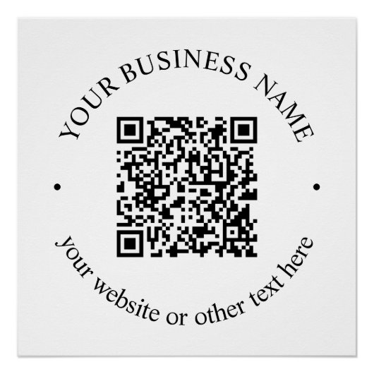 Uw geüploade QR-code plus bewerkbare circulaire te Perfect Poster (Voorkant)