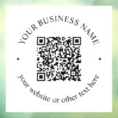 Uw geüploade QR-code plus bewerkbare circulaire te Raamsticker (Vel 3)