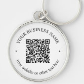 Uw geüploade QR-code plus bewerkbare circulaire te Sleutelhanger (Voorkant)