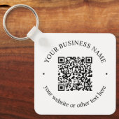 Uw geüploade QR-code plus bewerkbare circulaire te Sleutelhanger (Voorkant)