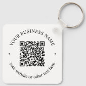 Uw geüploade QR-code plus bewerkbare circulaire te Sleutelhanger (Achterkant)