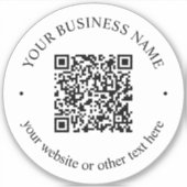 Uw geüploade QR-code plus bewerkbare circulaire te Sticker (Voorkant)