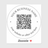 Uw geüploade QR-code plus bewerkbare circulaire te Sticker (Vel)