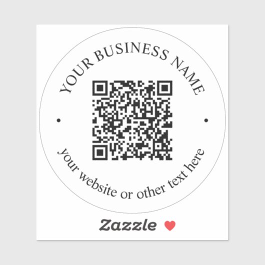 Uw geüploade QR-code plus bewerkbare circulaire te Sticker (Vel)