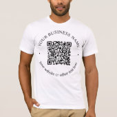 Uw geüploade QR-code plus bewerkbare circulaire te T-shirt (Voorkant)