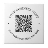 Uw geüploade QR-code plus bewerkbare circulaire te Tegeltje (Voorkant)