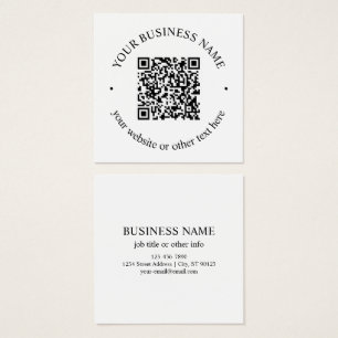 Uw geüploade QR-code plus bewerkbare circulaire te Vierkante Visitekaartjes