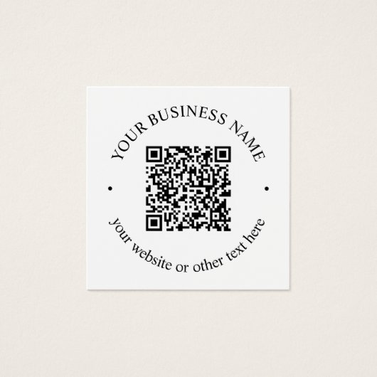 Uw geüploade QR-code plus bewerkbare circulaire te Vierkante Visitekaartjes (Voorkant)