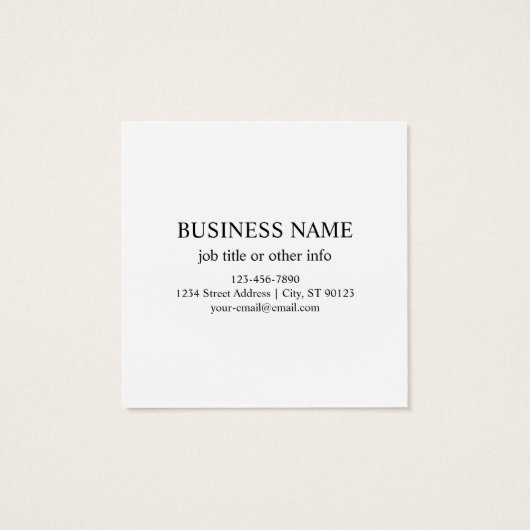 Uw geüploade QR-code plus bewerkbare circulaire te Vierkante Visitekaartjes (Achterkant)