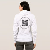 Uw geüploade QR-code plus bewerkbare cirkelvormige Hoodie (Achterkant volledig)