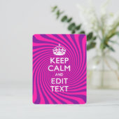 Uw Gezegde voor 'Keep Calm' op Hot Pink (Staand voorkant)