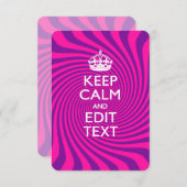 Uw Gezegde voor 'Keep Calm' op Hot Pink (Voorkant / Achterkant)