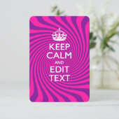 Uw Gezegde voor 'Keep Calm' op Hot Pink (Staand voorkant)