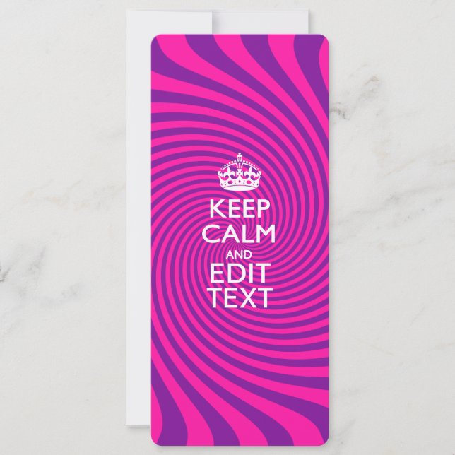 Uw Gezegde voor 'Keep Calm' op Hot Pink (Voorkant)