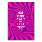 Uw Gezegde voor 'Keep Calm' op Hot Pink Kaart (Voorkant)