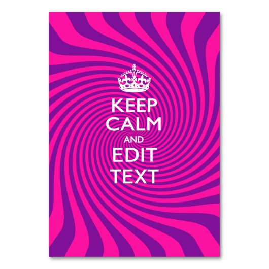 Uw Gezegde voor 'Keep Calm' op Hot Pink Kaart (Voorkant)