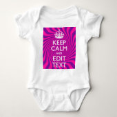 Uw Gezegde voor 'Keep Calm' op Hot Pink Romper (Voorkant)