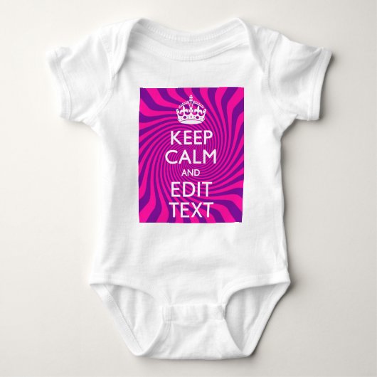 Uw Gezegde voor 'Keep Calm' op Hot Pink Romper (Voorkant)