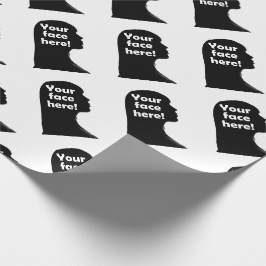 uw gezicht hier-exemplaar cadeaupapier (Hoek)