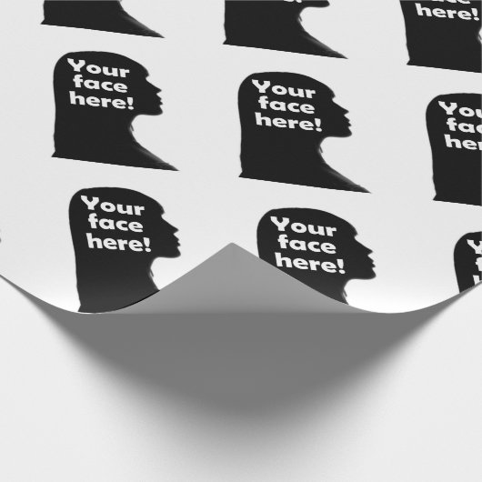 uw gezicht hier-exemplaar cadeaupapier (Hoek)