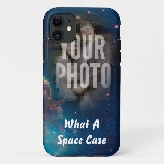 Uw gezicht in ruimte-aangepaste FOTO Case-Mate iPhone Case (Achterkant)