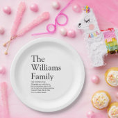 Uw gezinsdefinitie Modern zwart-wit Papieren Bordje (Feest)