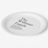 Uw gezinsdefinitie Modern zwart-wit Papieren Bordje (Gekanteld)