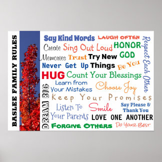 UW GEZINSNAAM FAMILIEVOORSCHRIFTEN Kunstteken Poster